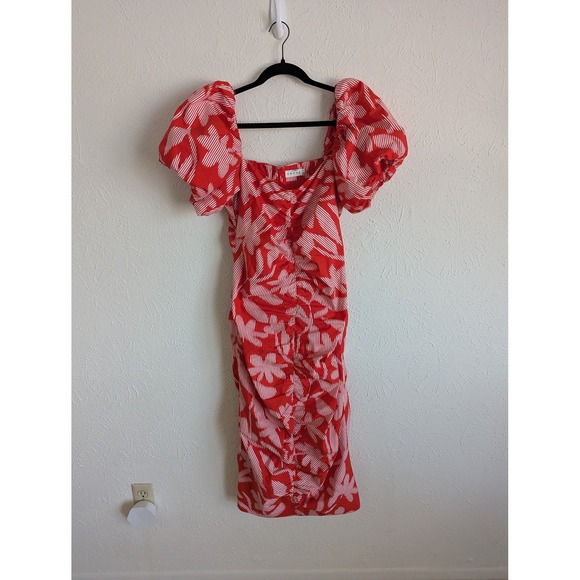 Rhode Tessa cotton poplin dress size 6 optical floral midi boho‎ luxe $495 - Picture 3 of 6